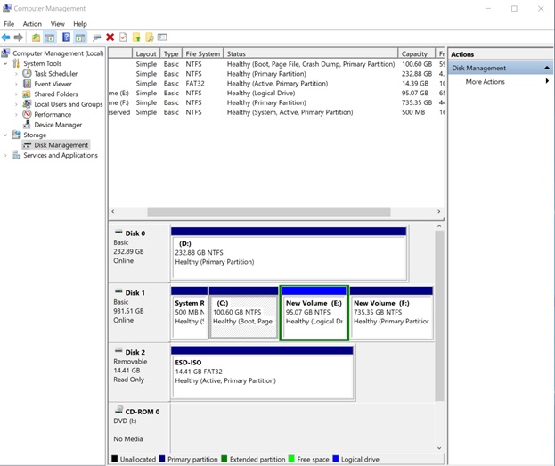 Truy cập vào Disk Management
