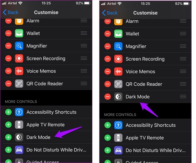 Thêm chế độ nền tối vào trung tâm cài đặt