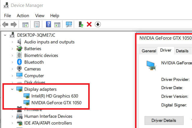 Kiểm tra loại card màn hình máy tính
