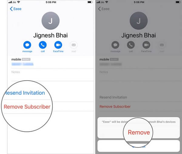 Ấn Remove Subscriber