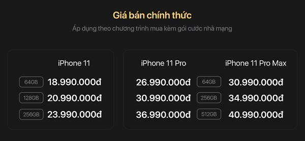 Ngàn ưu đãi khi mua iPhone 11 kèm gói cước nhà mạng tại Viettel Store 
