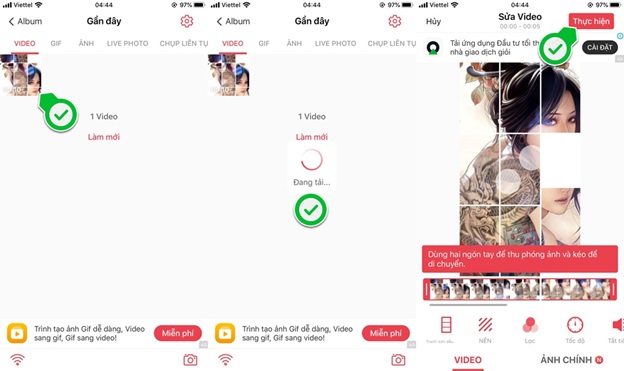 Chọn video muốn chuyển đổi thành ảnh nền động