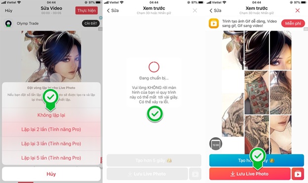 Tùy chỉnh số vòng lặp của video khi chuyển sang dạng Live Wallpaper
