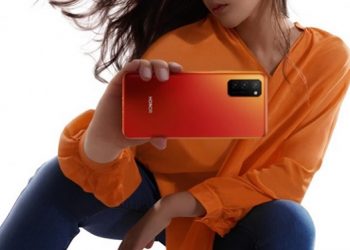 Honor V30 màu đỏ cam.