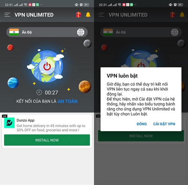 Cần chuyển VPN sang Ấn Độ trước để kiểm tra cập nhật