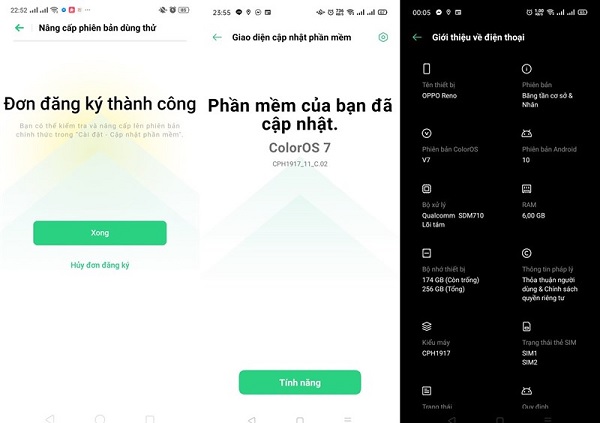 Sau khi đăng kí thành công, máy sẽ tải về và cài đặt phiên bản Android 10