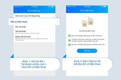 Hướng dẫn cách đổi số điện thoại trên Zalo