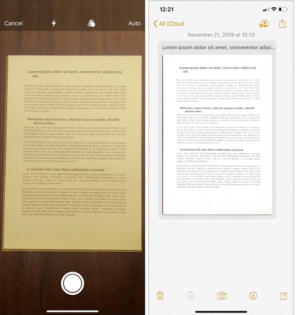 Quét tài liệu bằng NOTES APP