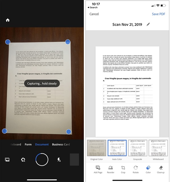 Quét tài liệu bằng Adobe Scan
