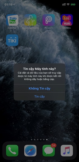 Chọn Tin cậy để xác thực tin cậy