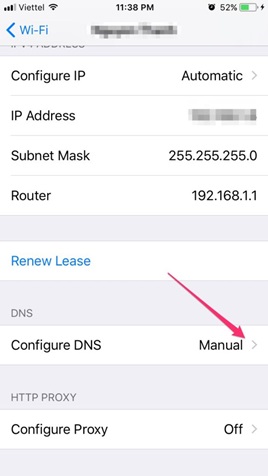 Đổi DNS trê IOS