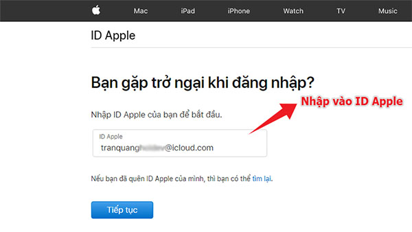 Khôi phục lại tài khoản và mật khẩu iCloud đã bị khóa