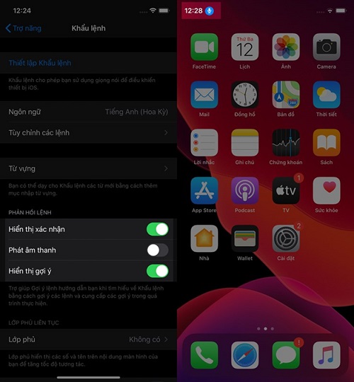 Người dùng có thể chọn phần hiển thị xác nhận để biết mình đã ra lệnh đúng hay chưa?