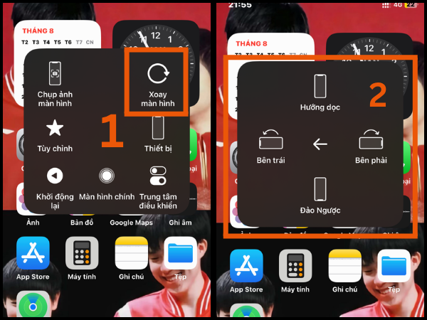 xoay màn hình iphone