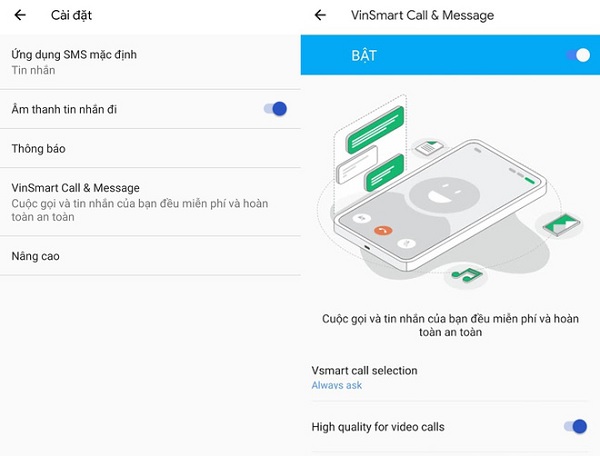 Hướng dẫn cách kích hoạt tính năng Vmessage trên điện thoại Vsmart