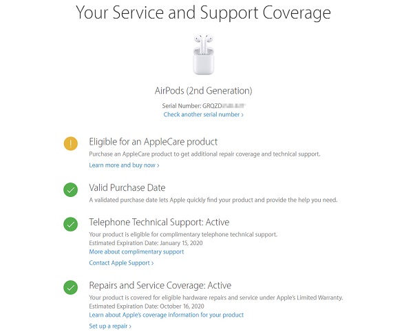 Dễ dàng check tình trạng bảo hành với tai nghe xịn