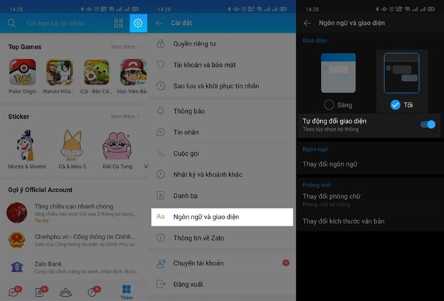 Cách kích hoạt Dark Mode trên Zalo rất đơn giản