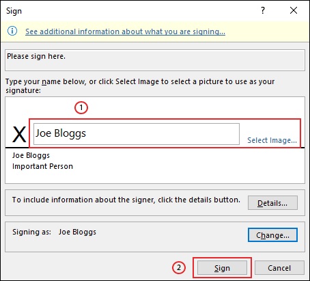 Thêm thông tin chữ ký Digital