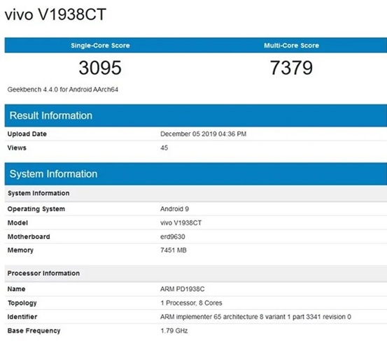 Vivo X30 đạt điểm hiệu năng ấn tượng trên Geekbench