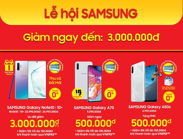 Lễ hội Samsung giảm đến 3 triệu đồng
