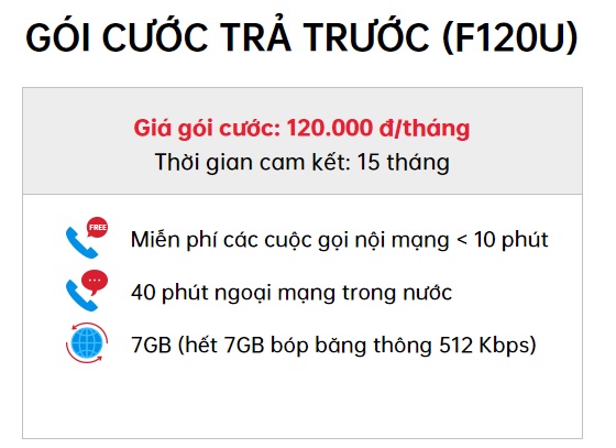 Gói cước trả trước F120U