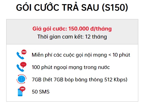 Gói cước trả sau S150