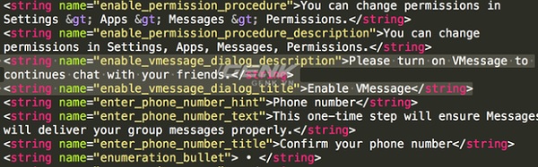 Tên ứng dụng được phát hiện trong đoạn code bản cập nhật hệ điều hành mới