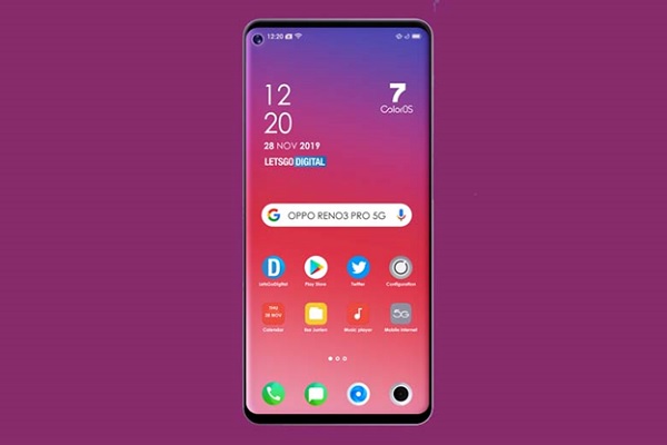 Thay vì “vây cá mập”, OPPO Reno 3 Pro 5G sẽ được trang bị notch camera siêu nhỏ