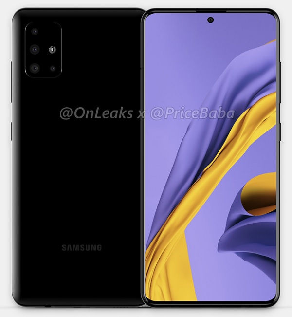 Ảnh render Galaxy A51 được Leaker OnLeak tiết lộ