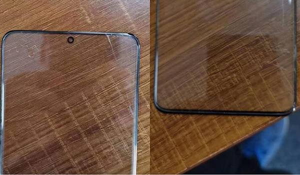 Mặt kính cho thấy viền bezel Galaxy S11 rất mỏng