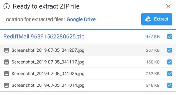 Chọn Extract để tiếp tục.
