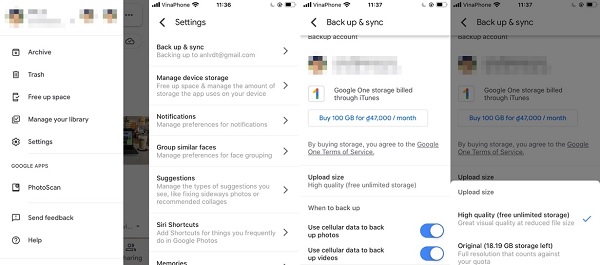 Cài đặt lại Google Photos trên điện thoại