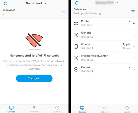 Ứng dụng Fing giúp phát hiện những thiết bị kết nối cùng mạng Wi-fi, từ đó lọc đối tượng khả nghi