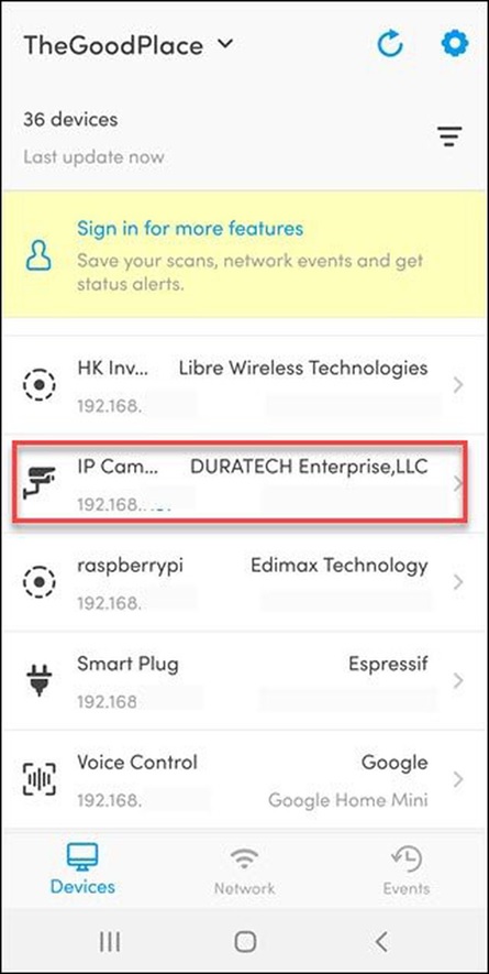 Fing tự động phân loại các thiết bị kết nối cùng mạng Wi-fi