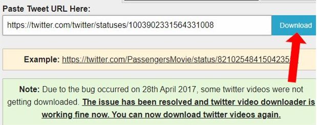 Dán địa chỉ vừa sao chép vào thanh ngang của giao diện và nhấn Download