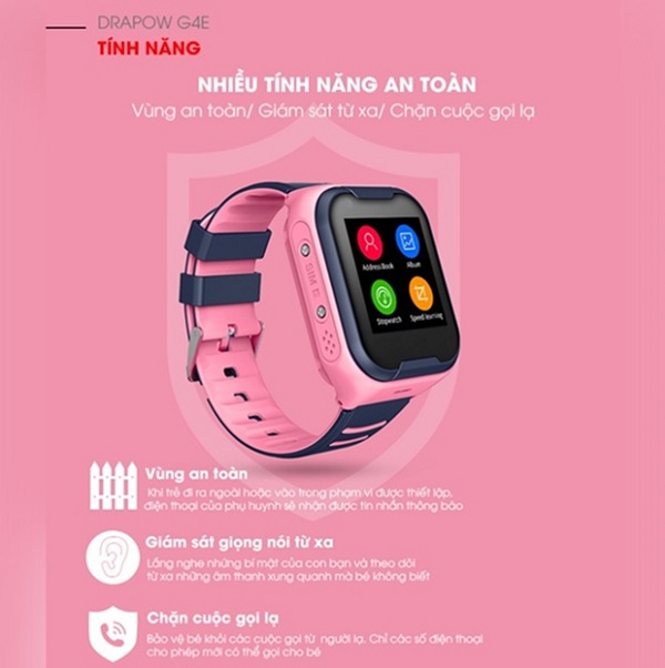Đồng hồ định vị Drapow G4E - “Vệ sĩ nhí” của con trẻ