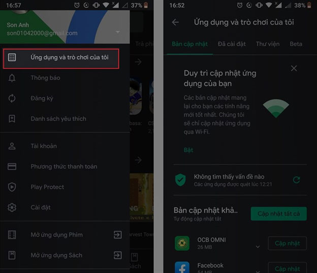 Google Play giúp người dùng quản lý tốt ứng dụng trên máy