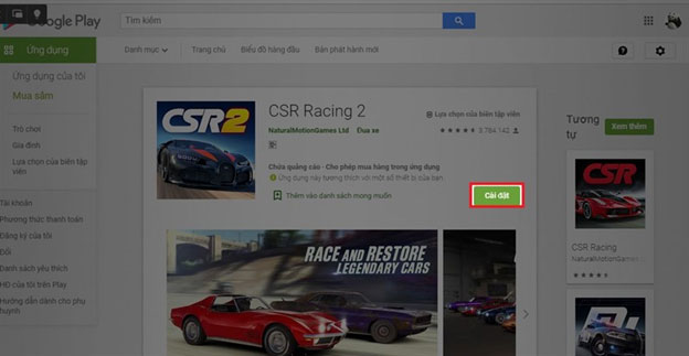 Người dùng có thể tải ứng dụng qua Google Play trên máy tính