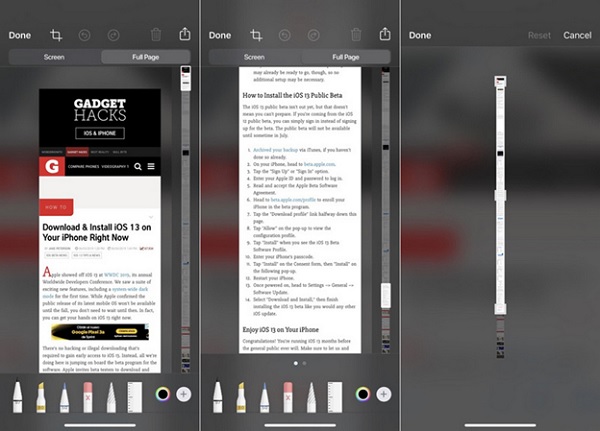 Tính năng chụp ảnh màn hình toàn bộ trang web đã trở nên dễ dàng hơn trên iOS 13