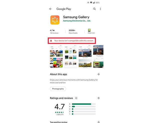 Một ứng dụng chỉ cài đặt được trên điện thoại Samsung