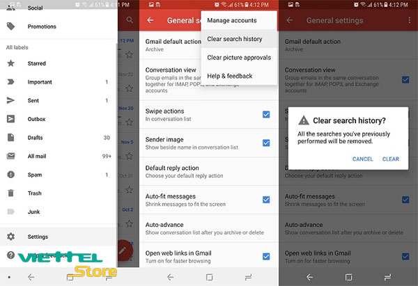Xác nhận xóa lịch sử Google trên điện thoại Samsung