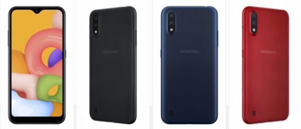 Samsung Galaxy A01 có 3 phiên bản màu: Đỏ, Đen và Xanh dương