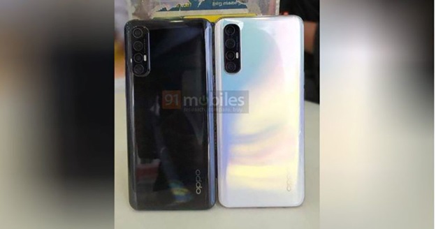 Ảnh thực tế OPPO Reno3 Pro mặt sau với 2 màu Đen và Trắng ngọc