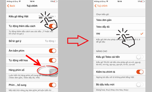 Cài đặt kiểu gõ tiếng Việt theo VNI trên iPhone 