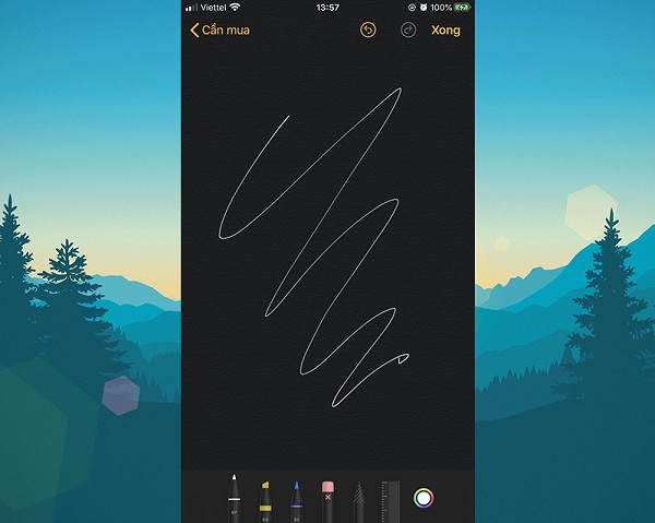 Thử màn hình trong Ghi chú
