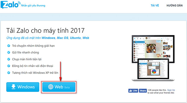 Sử dụng Zalo Web thay vì cài ứng dụng Zalo cho máy tính để tiết kiệm RAM