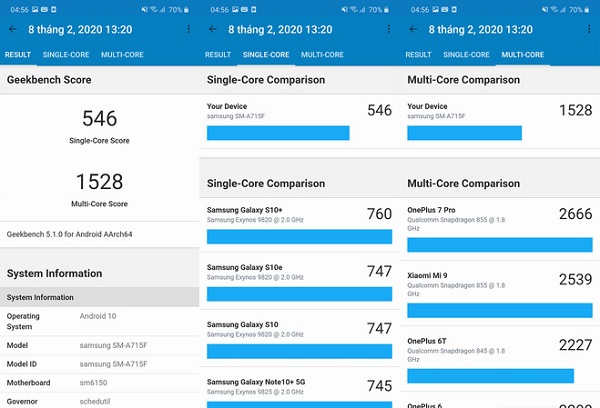 Bài test hiệu năng Galaxy A71