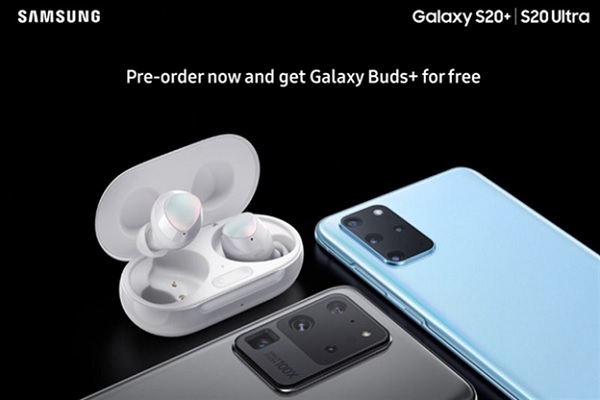 Đặt trước Samsung Galaxy S20 Ultra 5G nhận ngay tai nghe không dây Galaxy Buds+ (áp dụng trên một số thị trường)