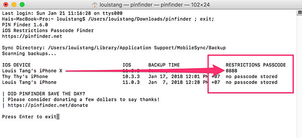 Trích xuất  mật khẩu giới hạn từ trong file backup