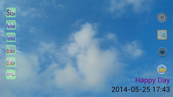 Trang trí mốc thời gian vào bức ảnh bằng cách ấn chọn mục Font 